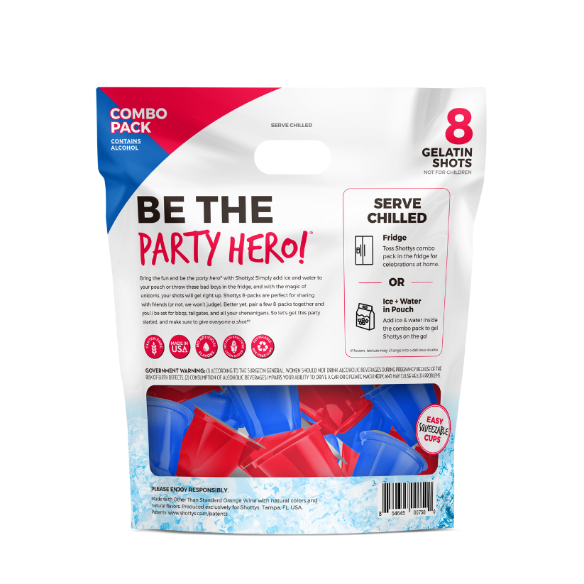 Strawberry/Blue Raspberry Gelatin Shots (8 shots) - Shottys
