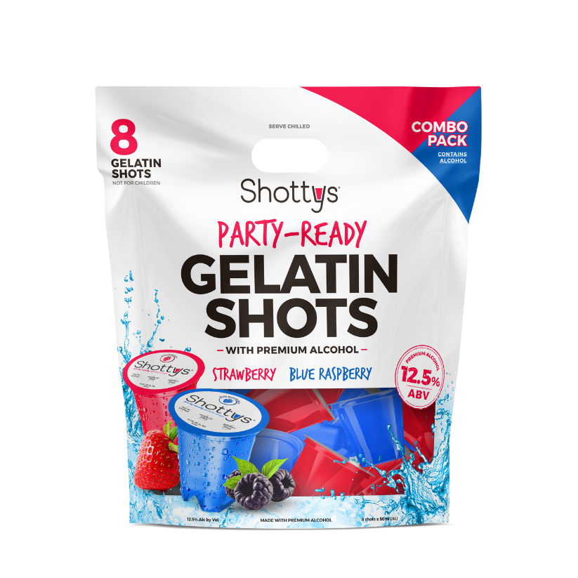 Strawberry/Blue Raspberry Gelatin Shots (8 shots) – Shottys Strawberry/Blue Raspberry Gelatin Shots (8 shots) – Shottys