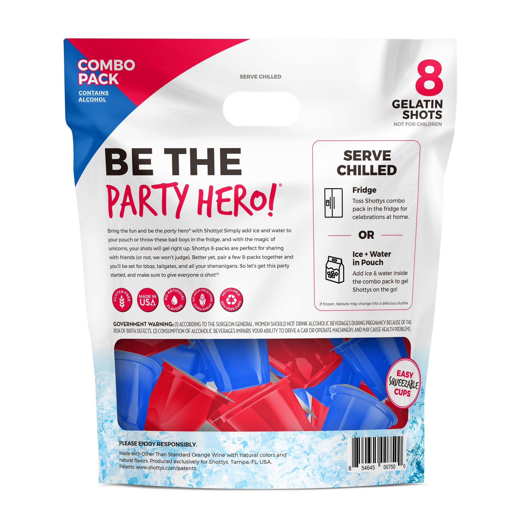 Strawberry/Blue Raspberry Gelatin Shots (8 shots) – Shottys