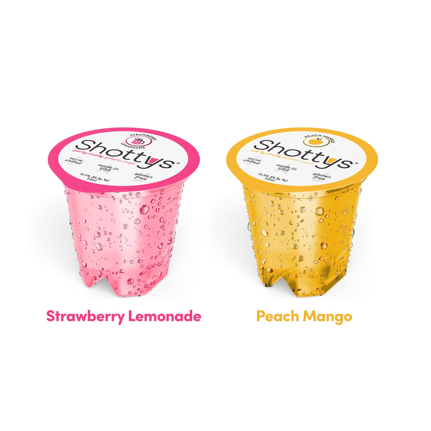 Strawberry Lemonade/Peach Mango Gelatin Shots (8 shots)